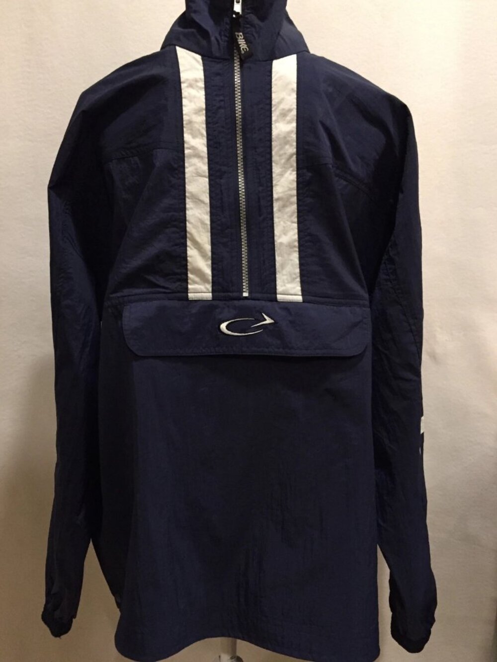 BIKE Men Half Zip Biking Cycling Windbreaker Jacket Vented Front Zip Pocket Sz L